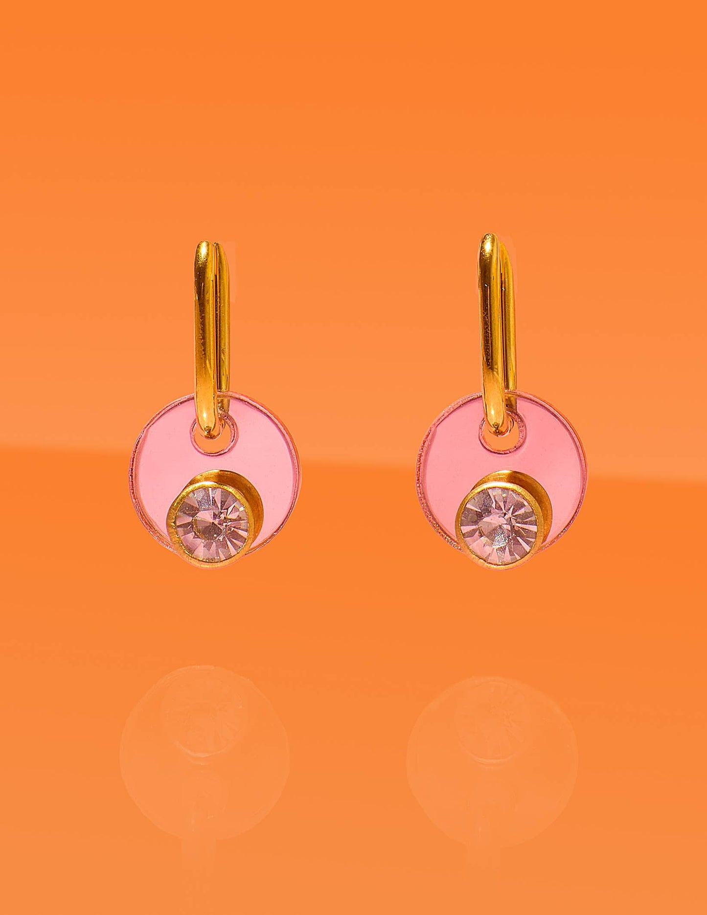 Deco Glam Medallion Oval Hoops - Rose Gold