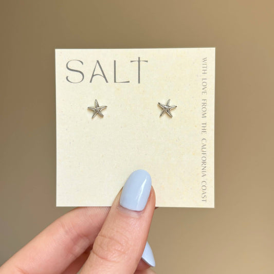 Starfish Studs - White Gold