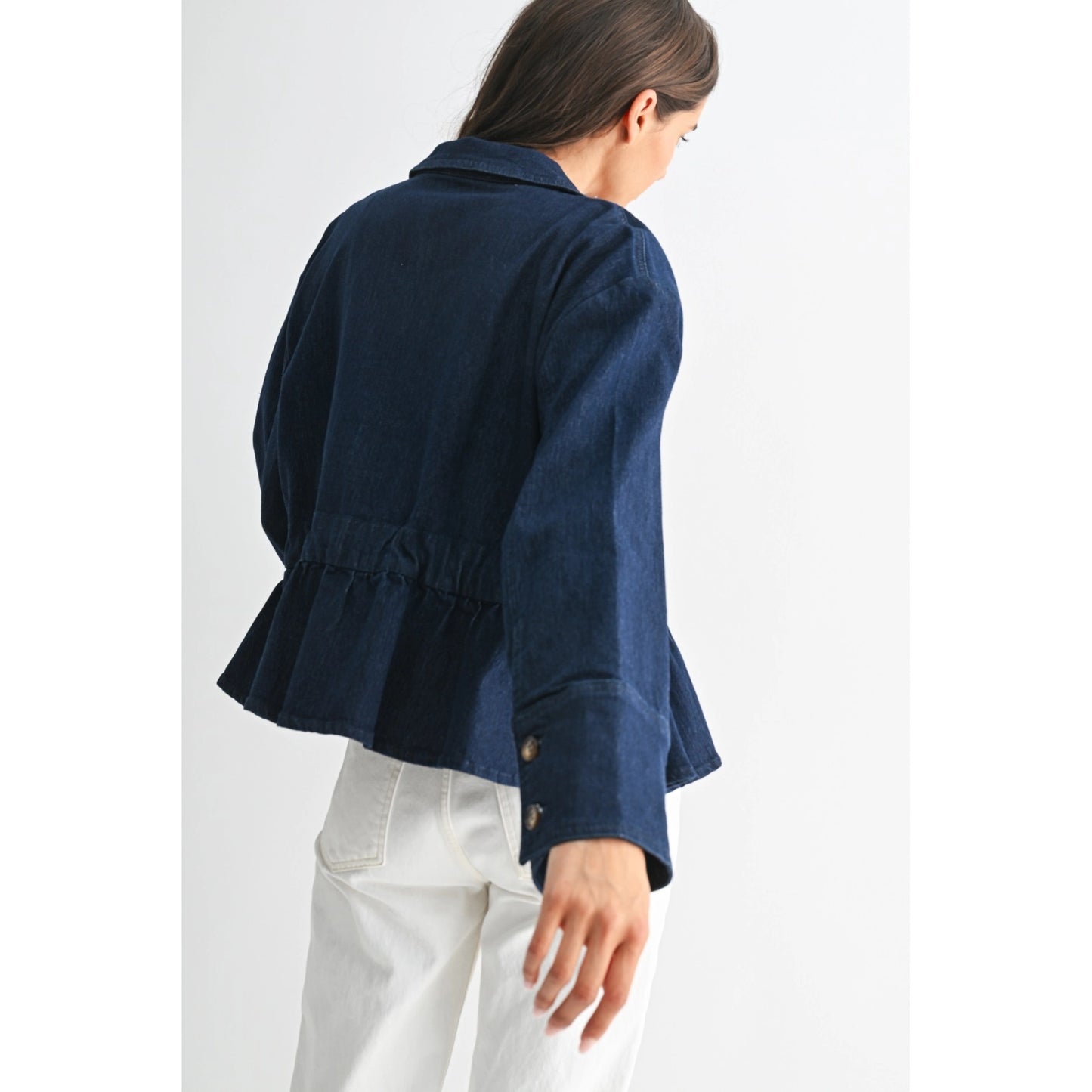 Evayn Denim Jacket with Adjustable Waist