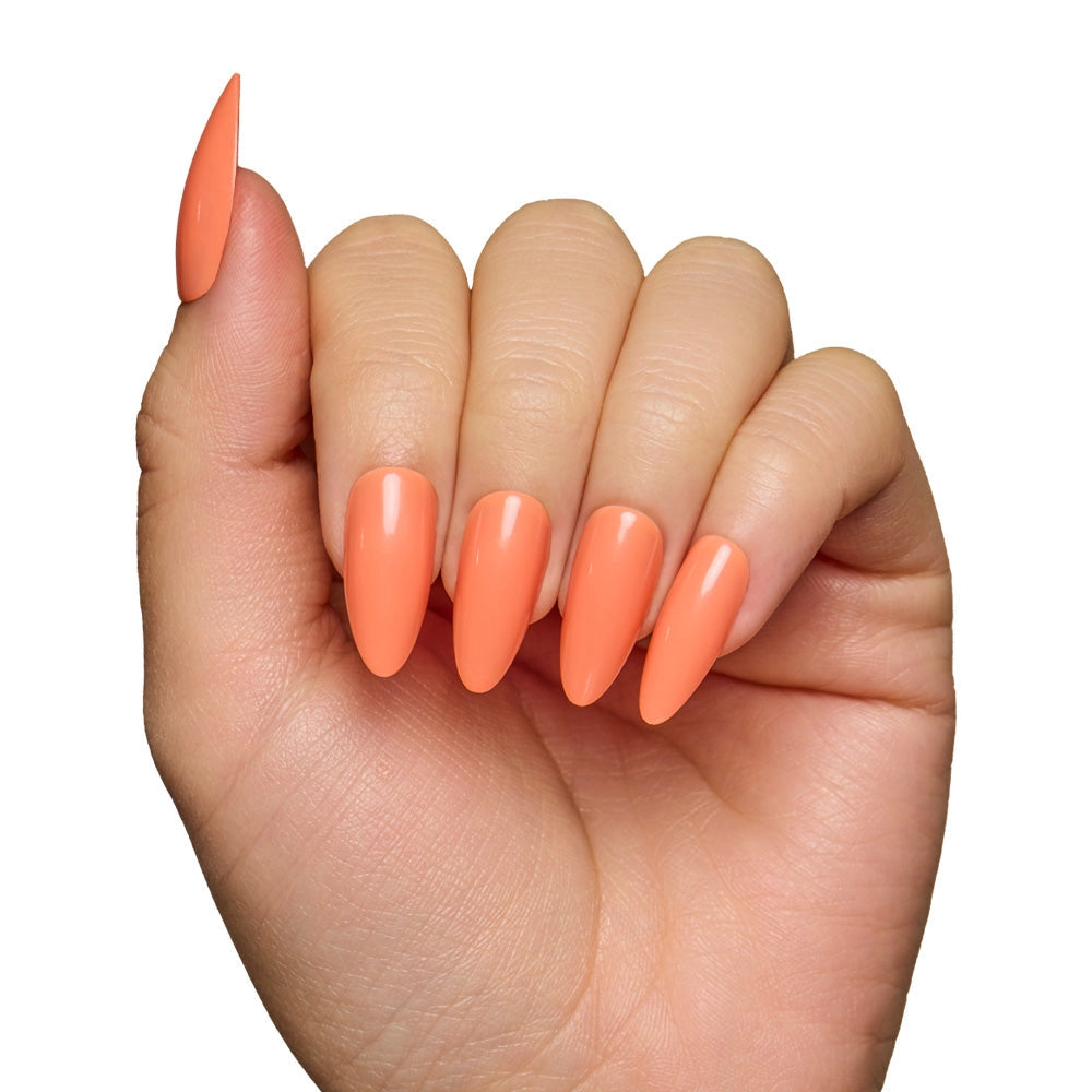 Soft Tangerine Press-On Nails | Medium Almond Solid