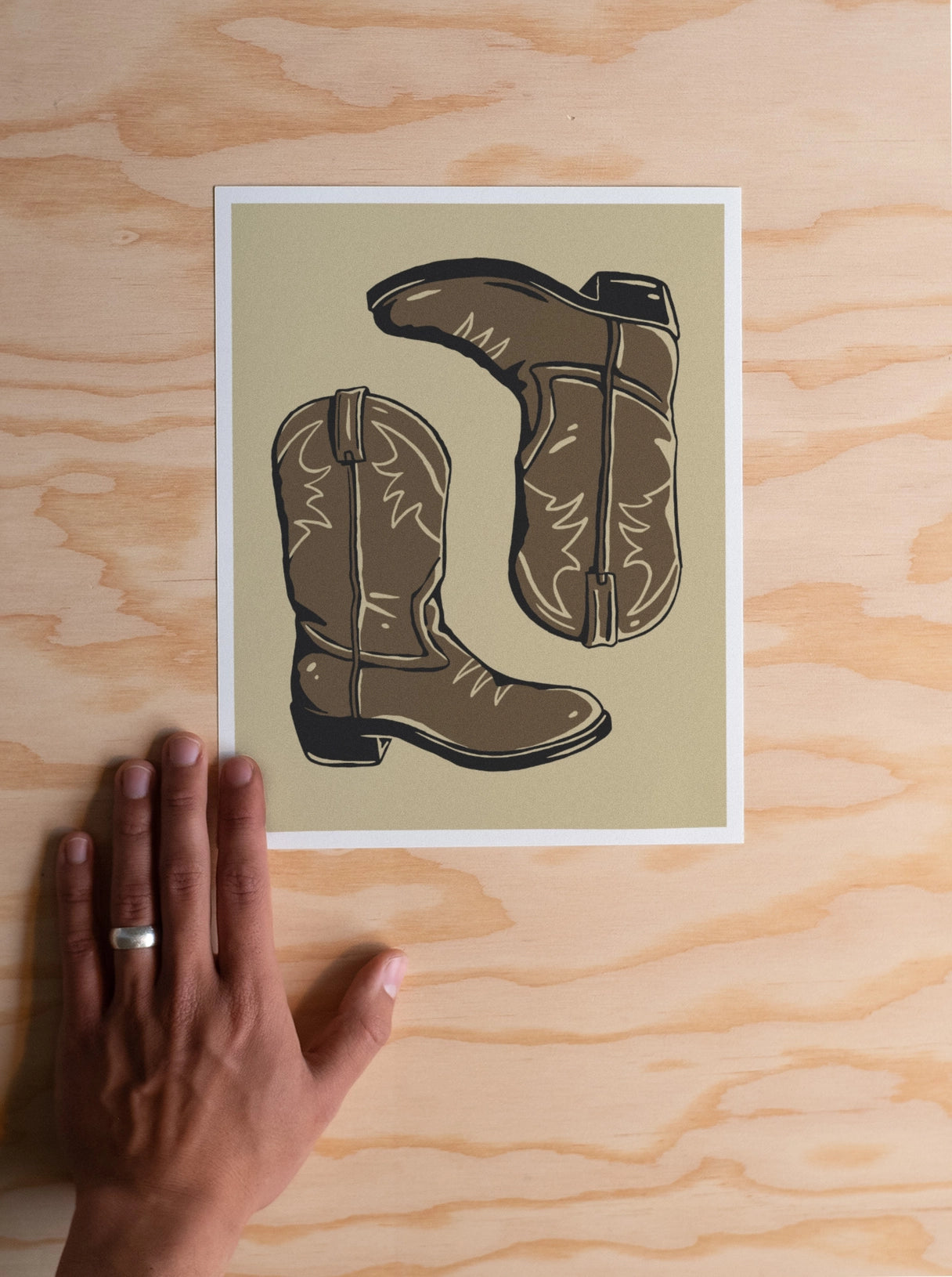 Impresión de botas de vaquera - 8x10