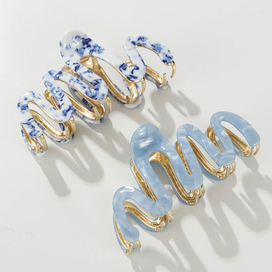 Willow Coastal Large Squiggle Metal Claw Clip