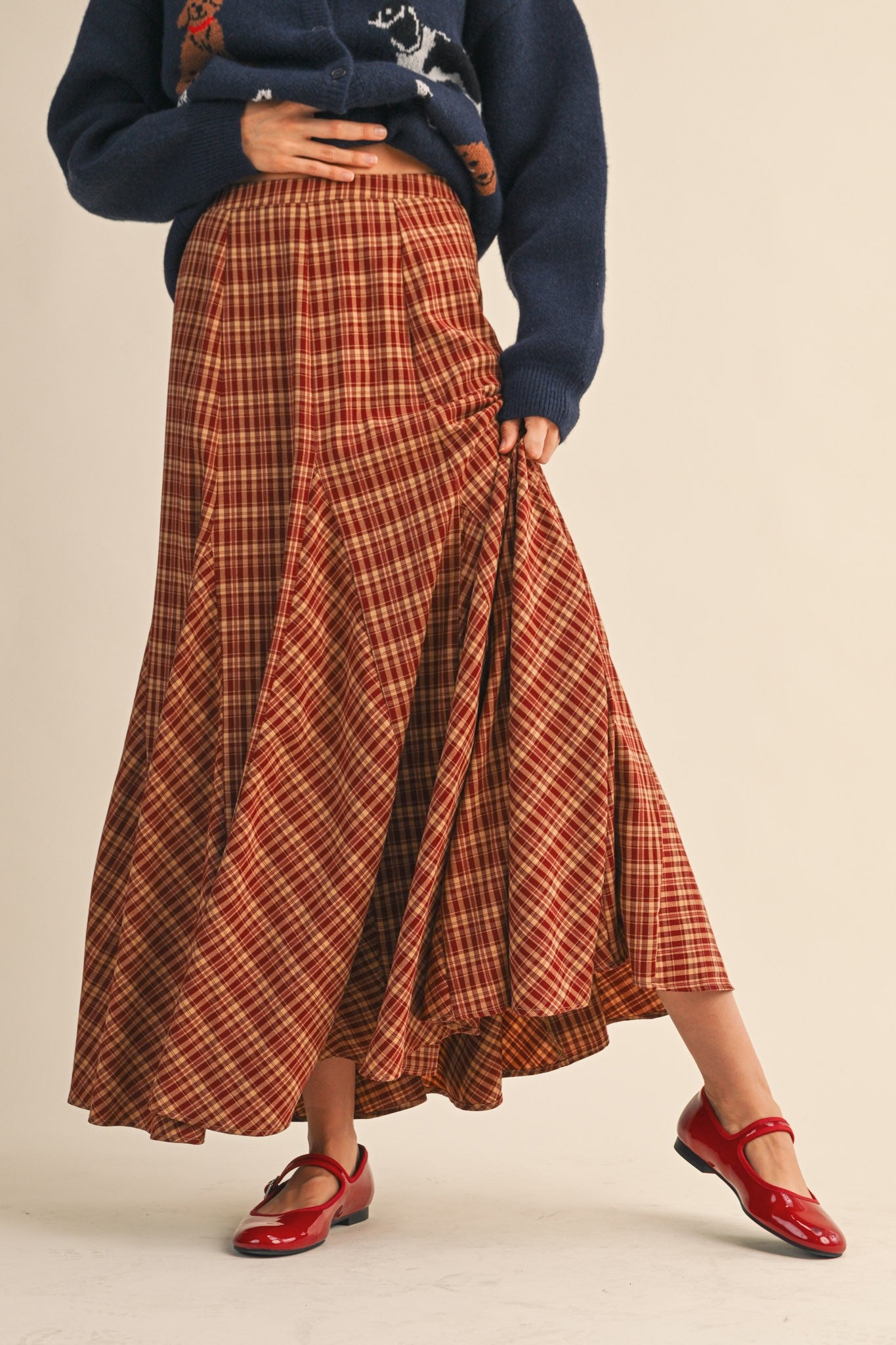 Molly Plaid Maxi Skirt