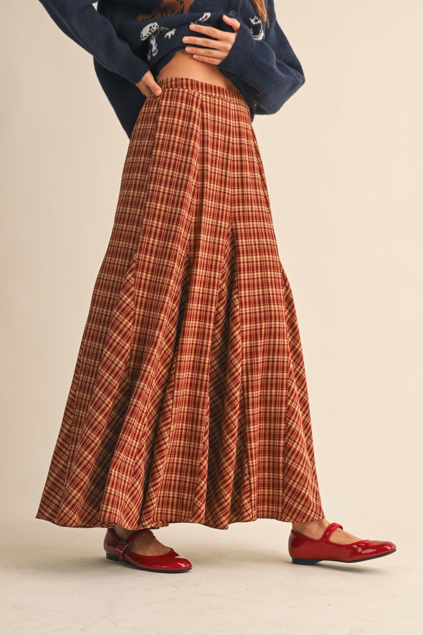 Molly Plaid Maxi Skirt