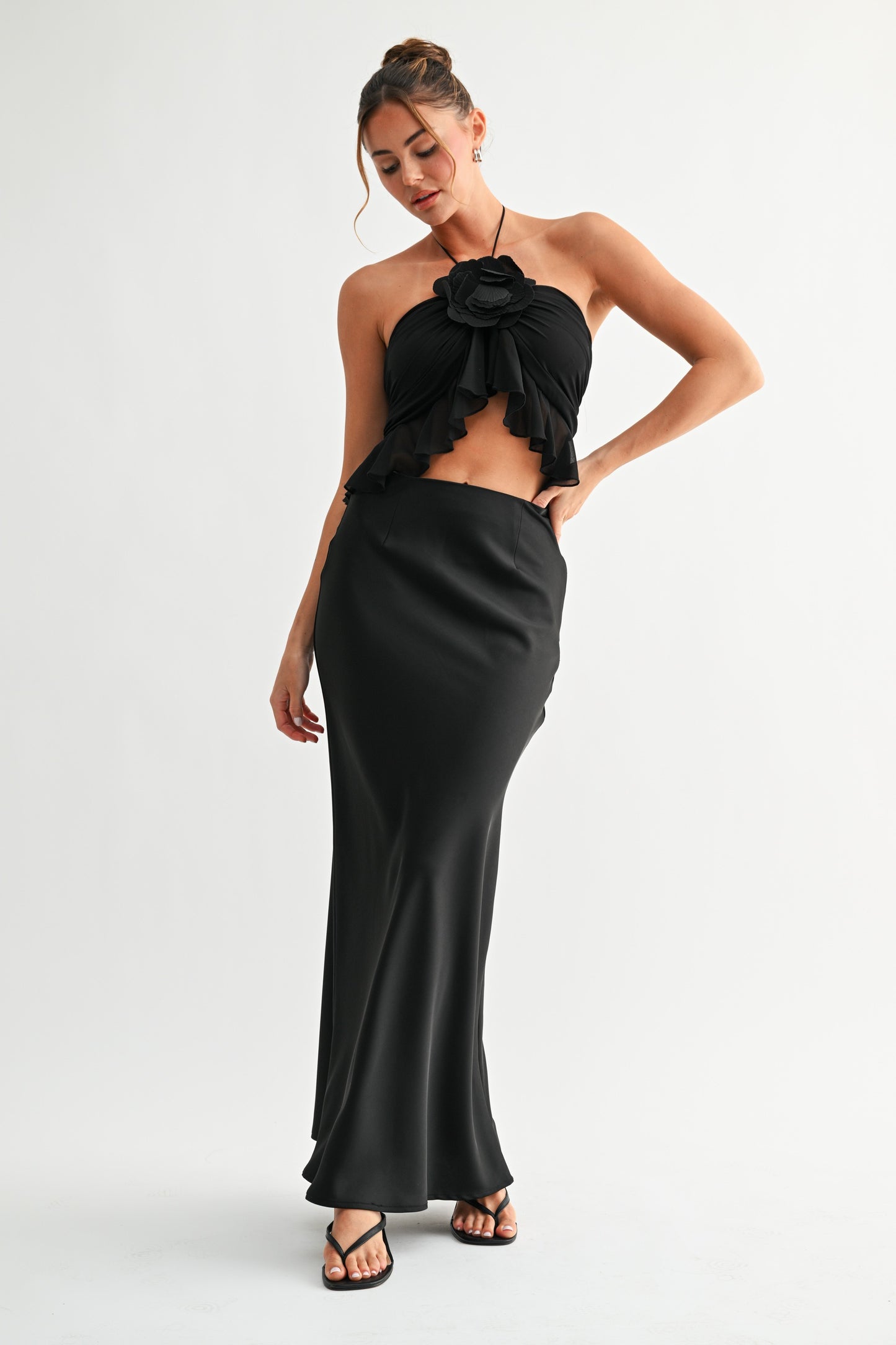 Petal Halter Ruffle Top