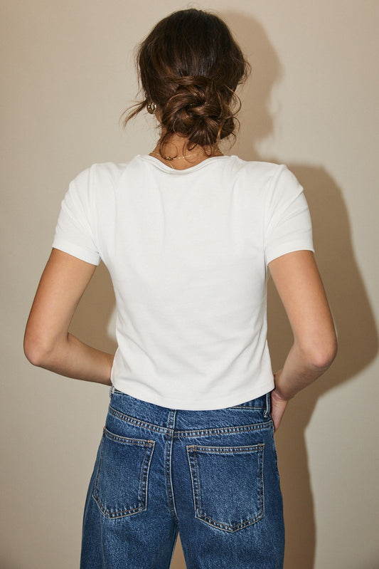 Aliya Embroidered Cherry Baby Tee