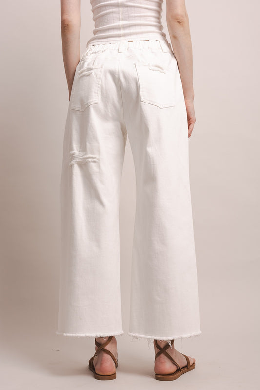 Sophia Distressed Wide Leg Pants