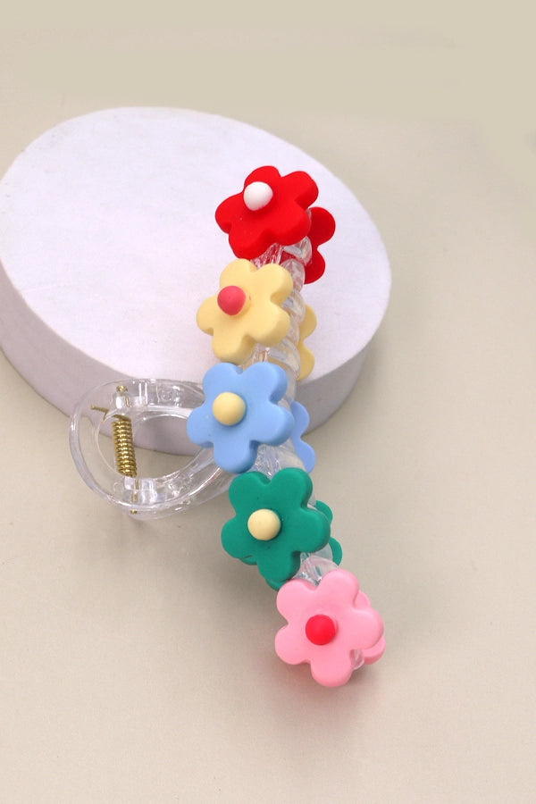 Large Floral Decorated Hair Claw Clip