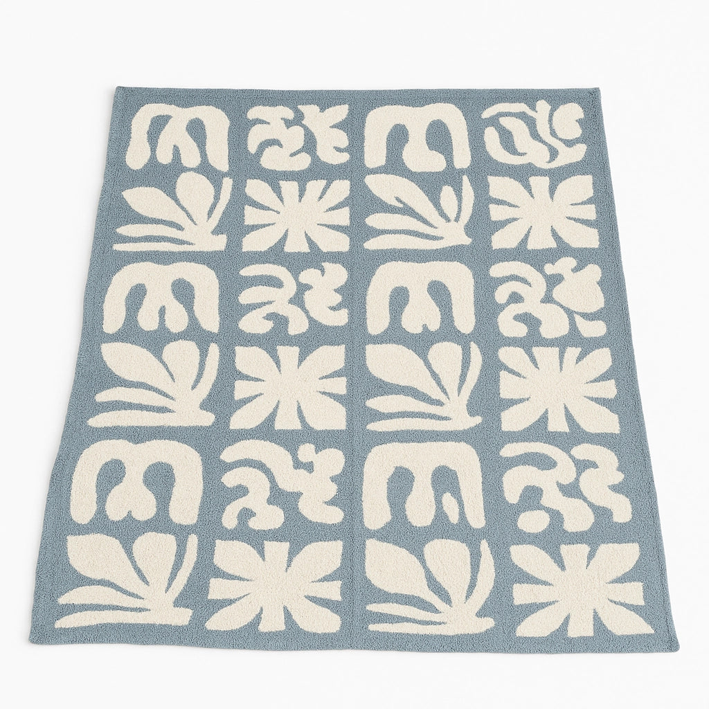 Lanai Plush Throw - Slate Blue