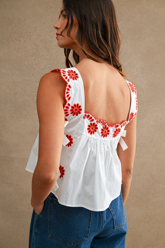 Skylar Embroidered Crop Top