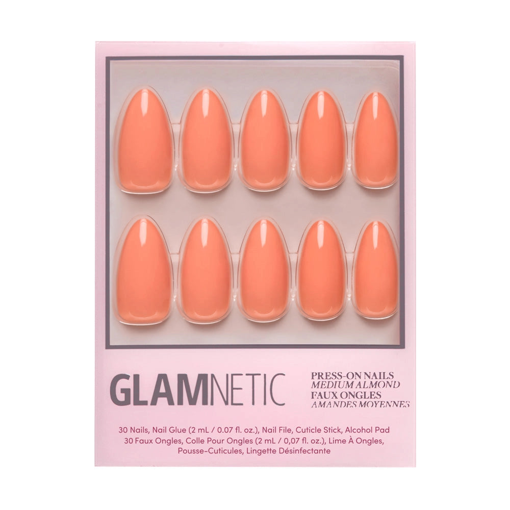 Soft Tangerine Press-On Nails | Medium Almond Solid