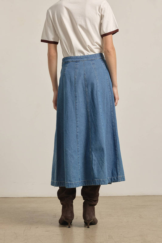 Miranda A-Line Denim Long Skirt