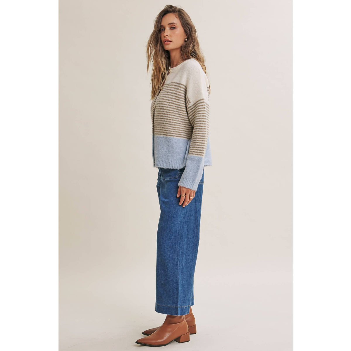 Morning Chai Stripe & Colorblock Cardigan