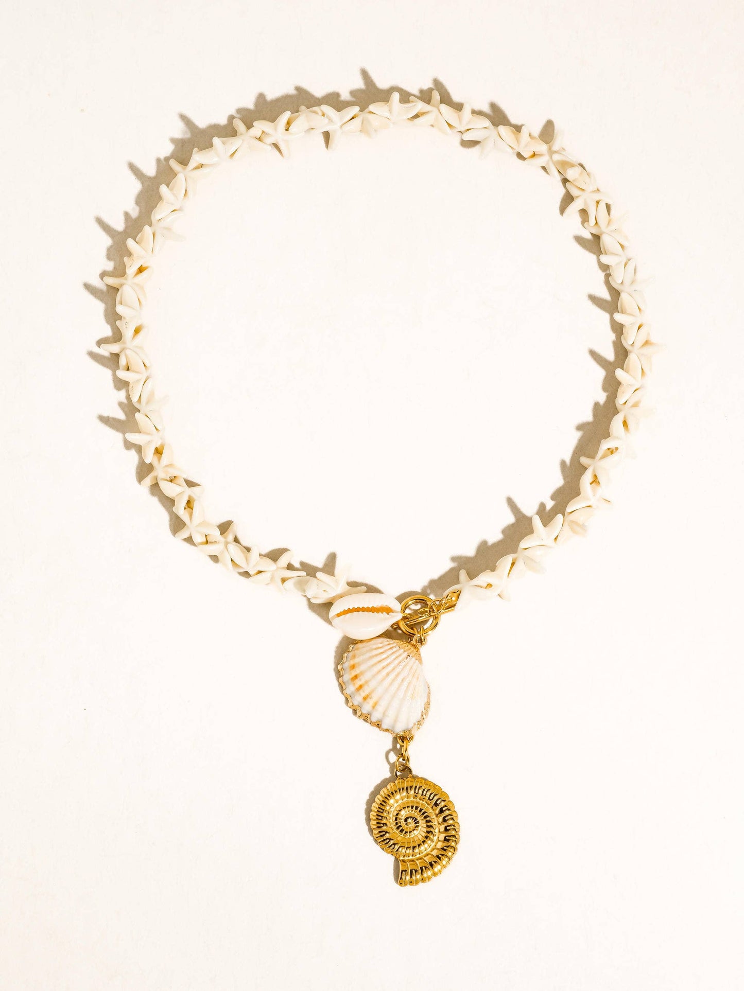 Island 18K Gold Non-Tarnish Boho Shell Charm Necklace