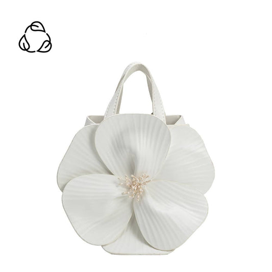 Monroe Ivory Flower Recycled Vegan Top Handle Bag