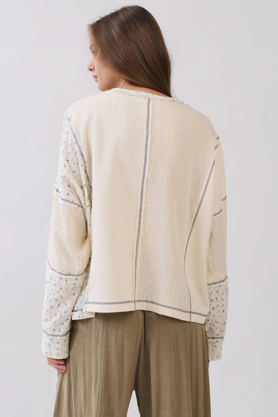 Florence Mixed Media Thermal Knit Top
