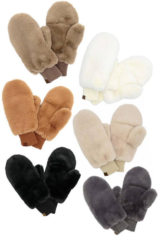C.C Faux Fur Mittens with Shepherd Lining