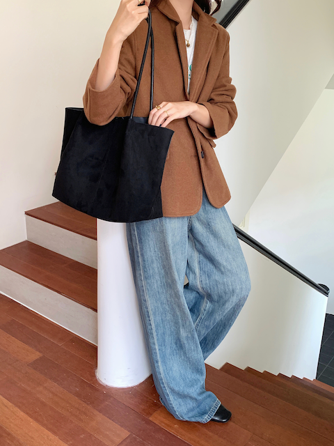 Lilly Suede-Like Microfiber Leather Tote w/Cosmetic Pouch