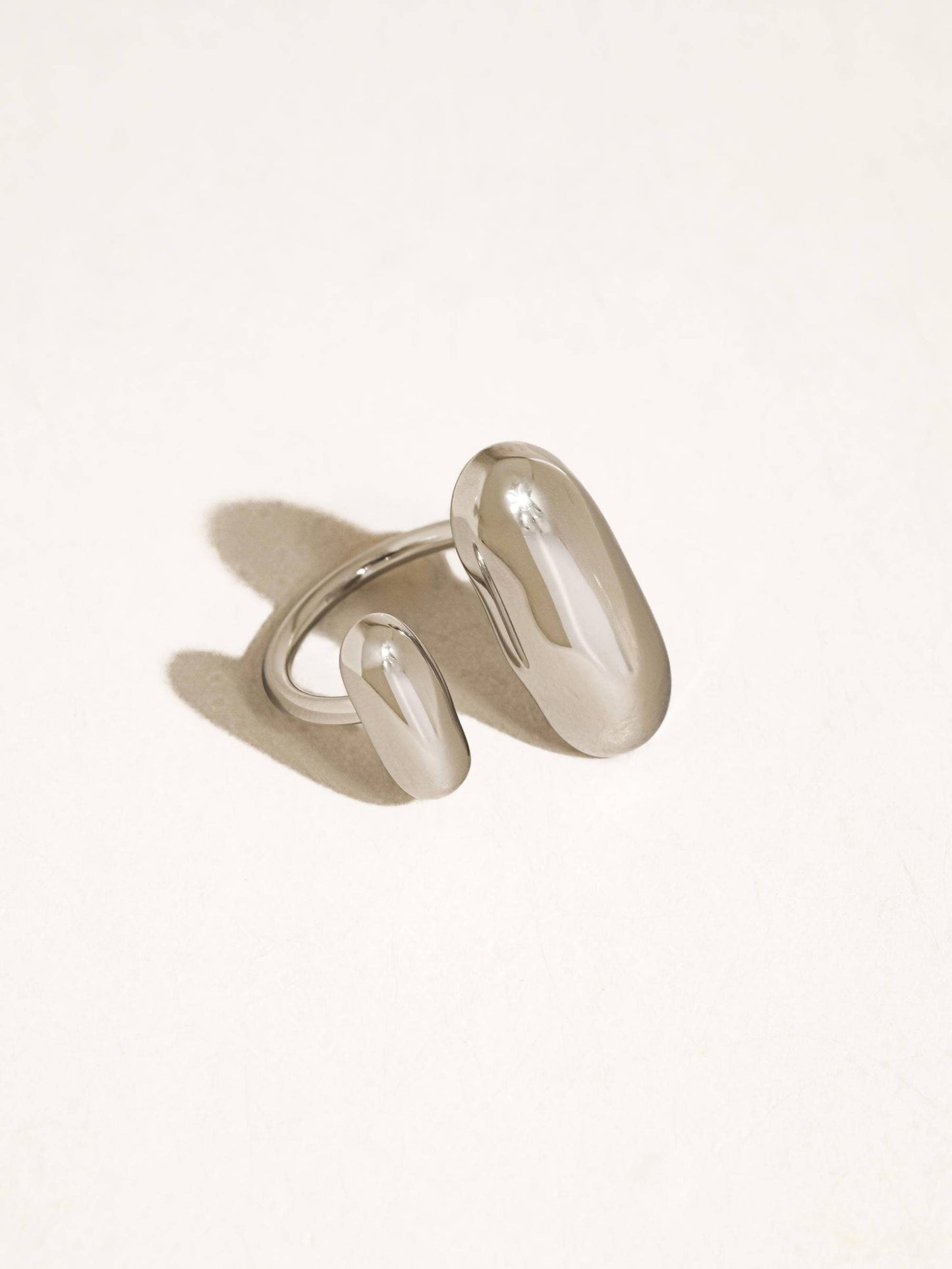 Roxy Modern Silver Open Statement Ring