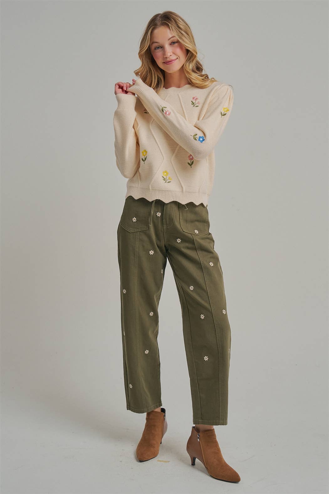 Kristin Embroidered Relaxed Pants
