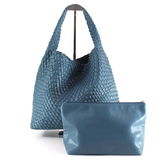 Marlowe Woven Hobo Bag W/Cosmetic Pouch