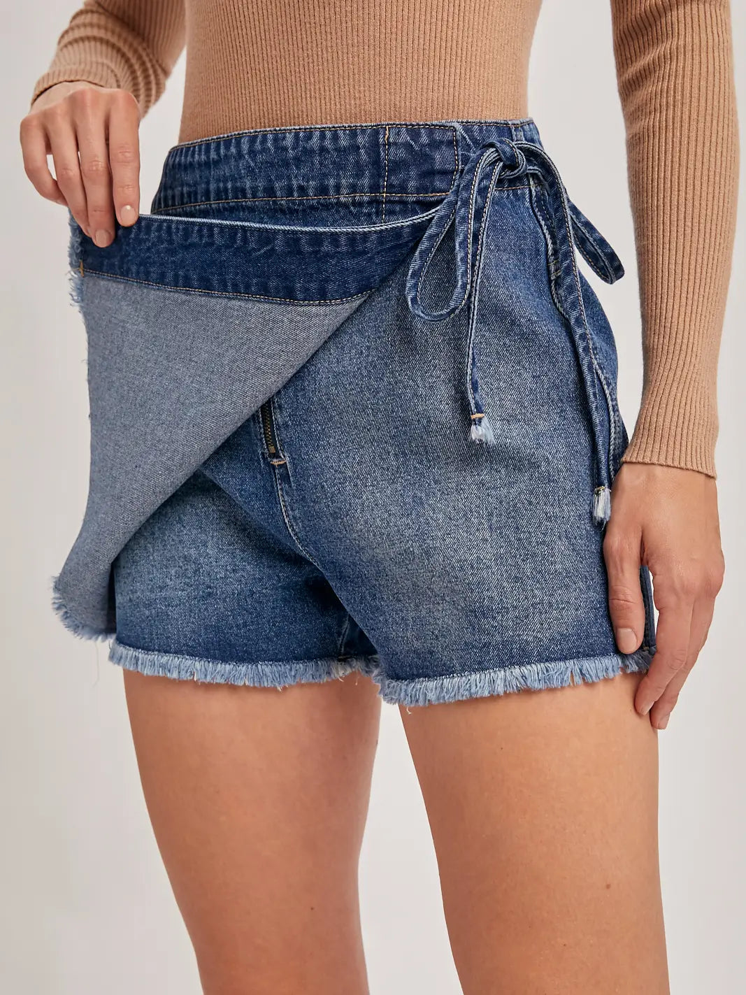 Brianna Denim Wrap Skort