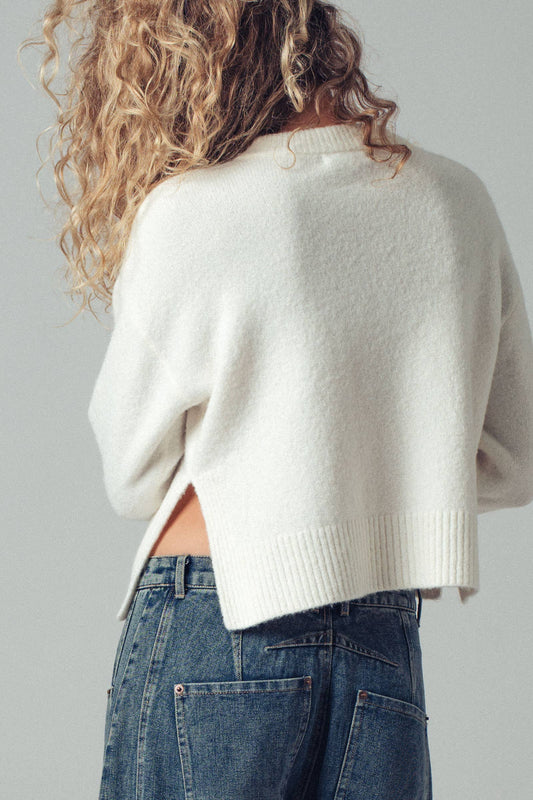 Melanie Relaxed Wool Blend Button-Up Cardigan