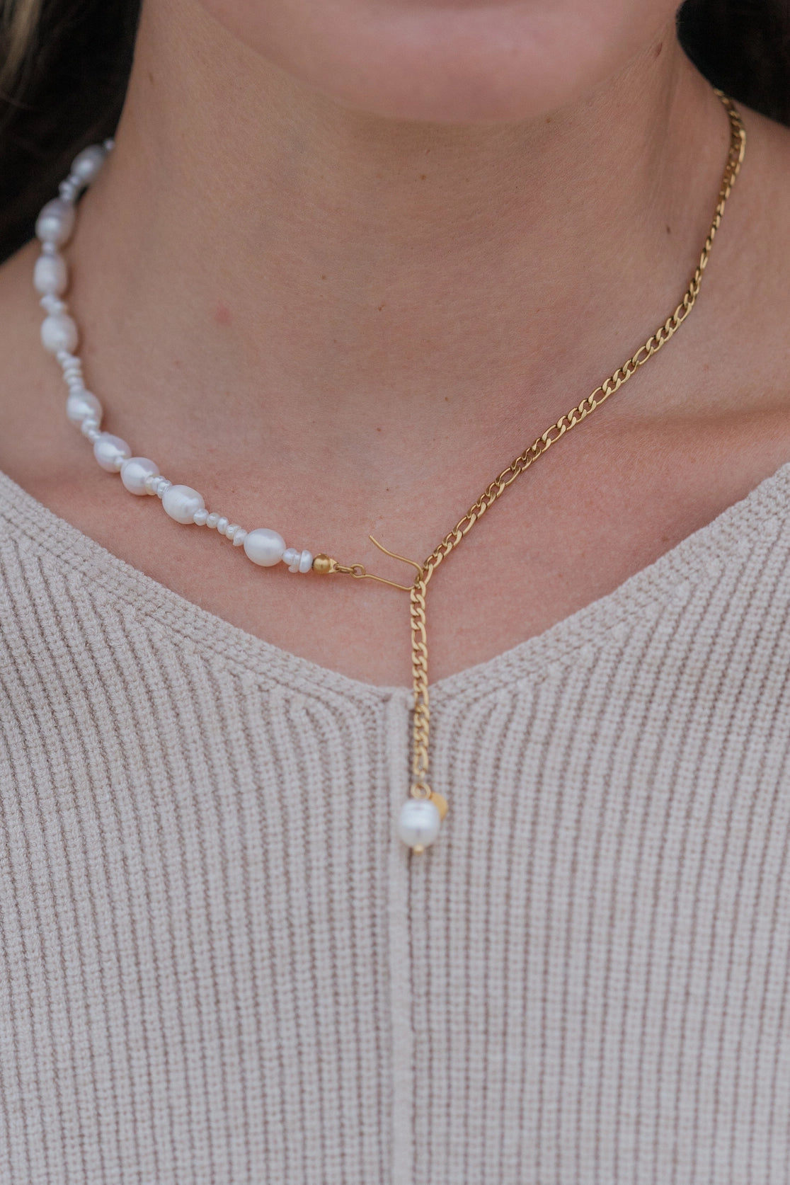 My Sister's Cottage | Waterproof | Freshwater Cultured Pearl Lariat Necklace