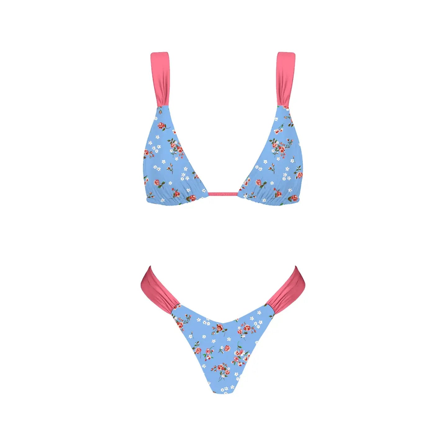 Summer Romance Bikini Bottom - Blue & Pink