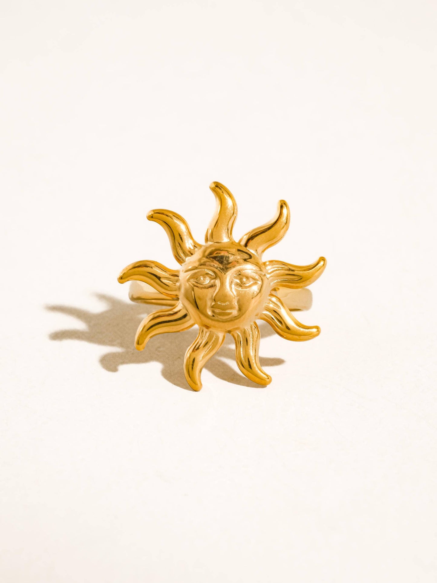 Solstice 18K Gold Non-Tarnish Boho Sun Statement Ring