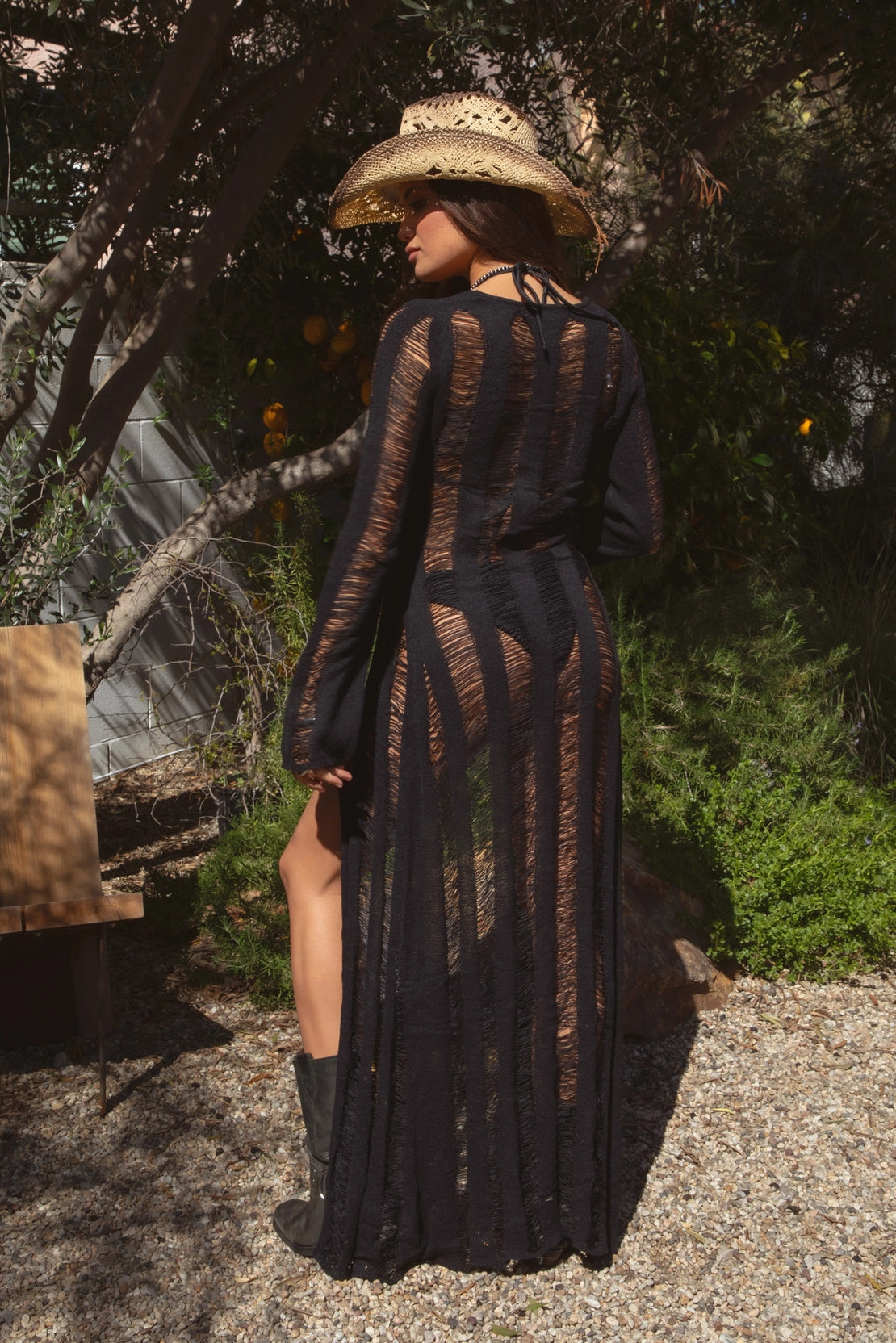 Breeze Distressed Ladder Knit Cover Up