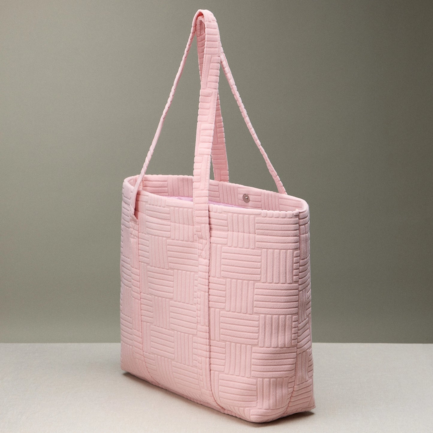 Luxe Terry Grid Pattern Tote & Beach Bag