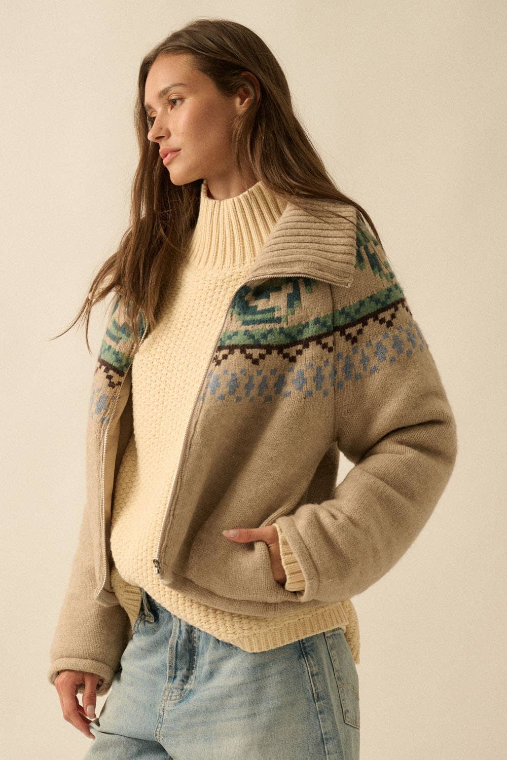 Olivia Fair Isle Sweater Jacket