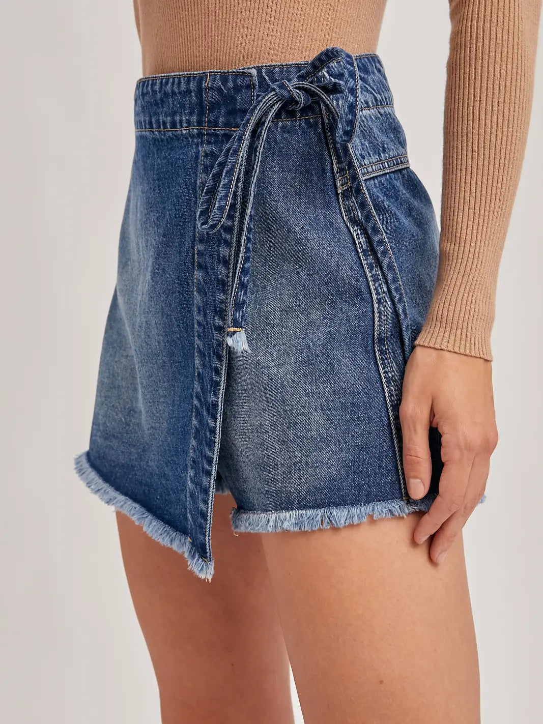 Brianna Denim Wrap Skort