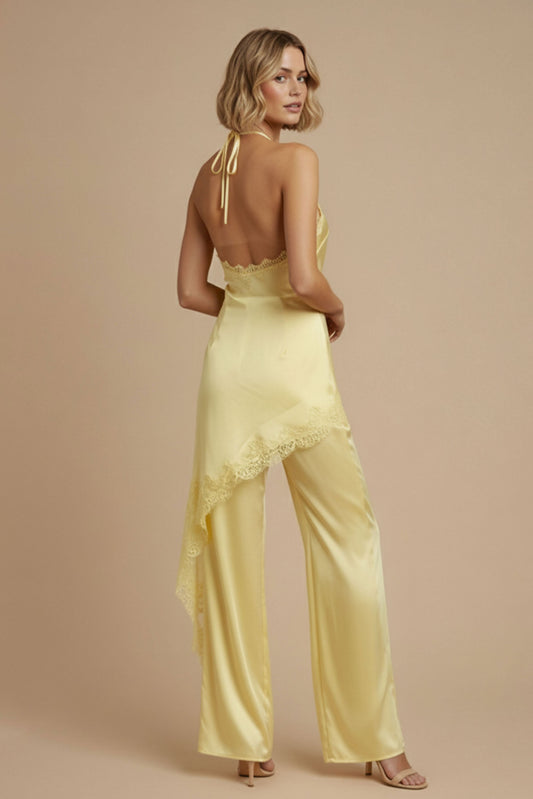 Cora Satin Lace Jumpsuit