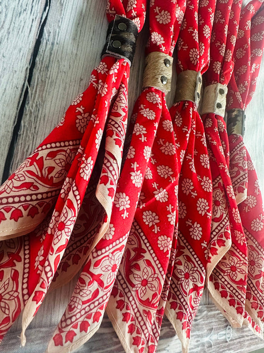 Red Floral Bandana