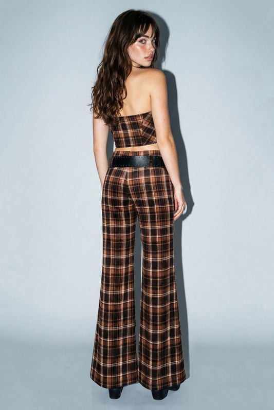 Stinson Belted Plaid Trousers