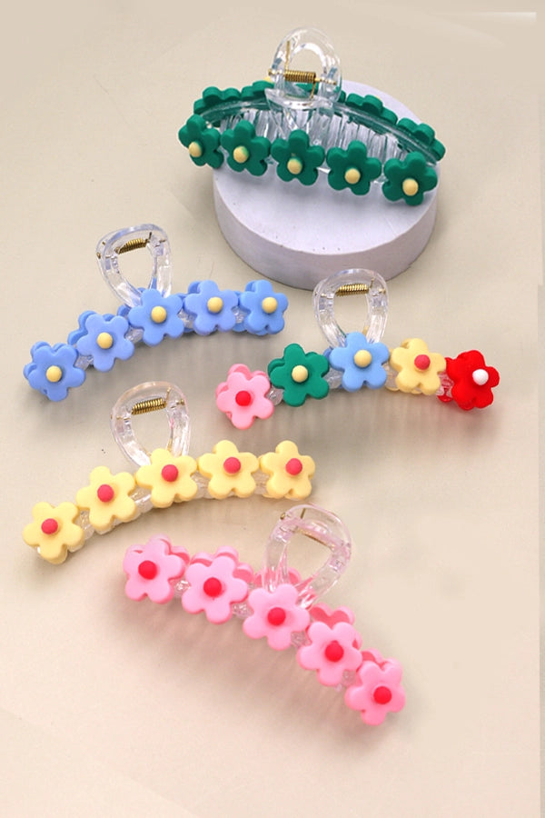 Large Floral Decorated Hair Claw Clip