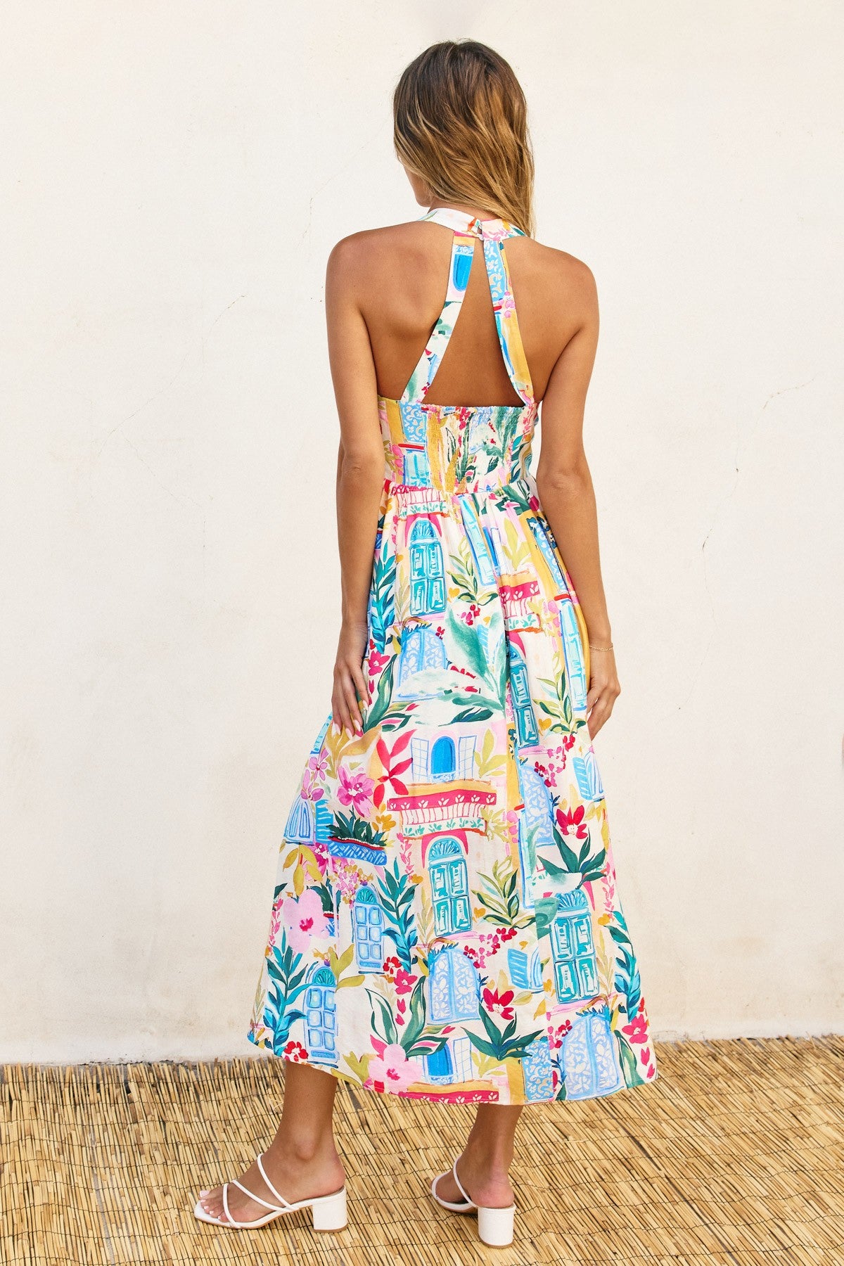 Long Summer Halter Neck Midi Dress