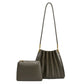 Carrie Pleated Vegan Shoulder Bag - Olive