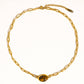 Shay 18K Gold Non-Tarnish Oval Stone Chain Necklace