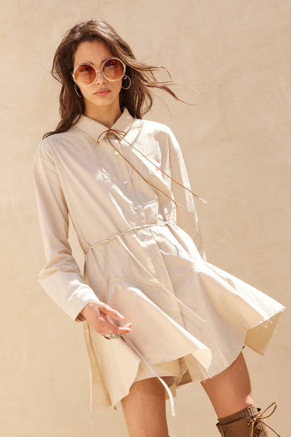 Ambrose Belted Handkerchief Shirt Romper