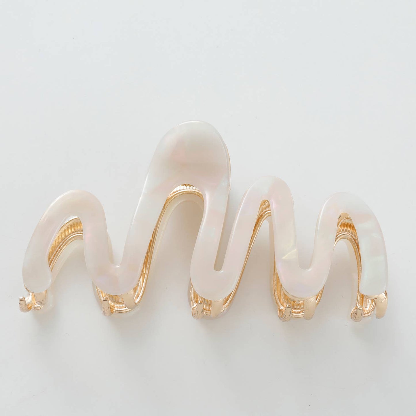 Willow Rosé | Large Squiggle Metal Claw Clip