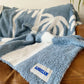 Dancing Palms Plush Throw - Chambray Blue