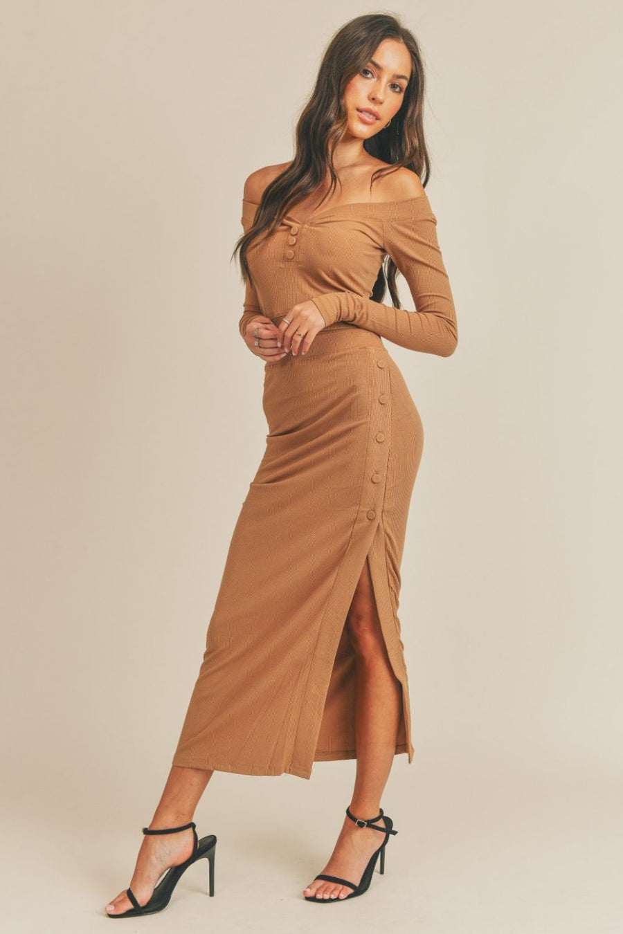 Miles Crop Top and Slit Midi Skirt Set