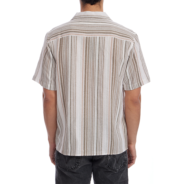 Phillip Vertical Stripe Textured Knit Button Up Shirt