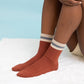Retro Color Block Wool Blend Crew Socks