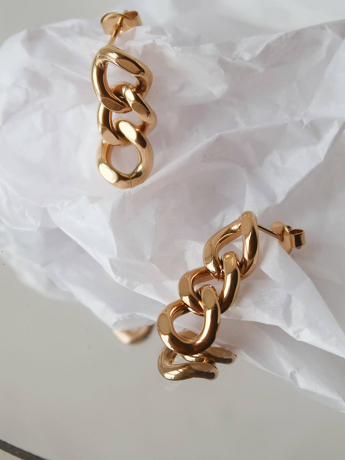 Avalon 18K Gold Non-Tarnish Chain Link Earrings
