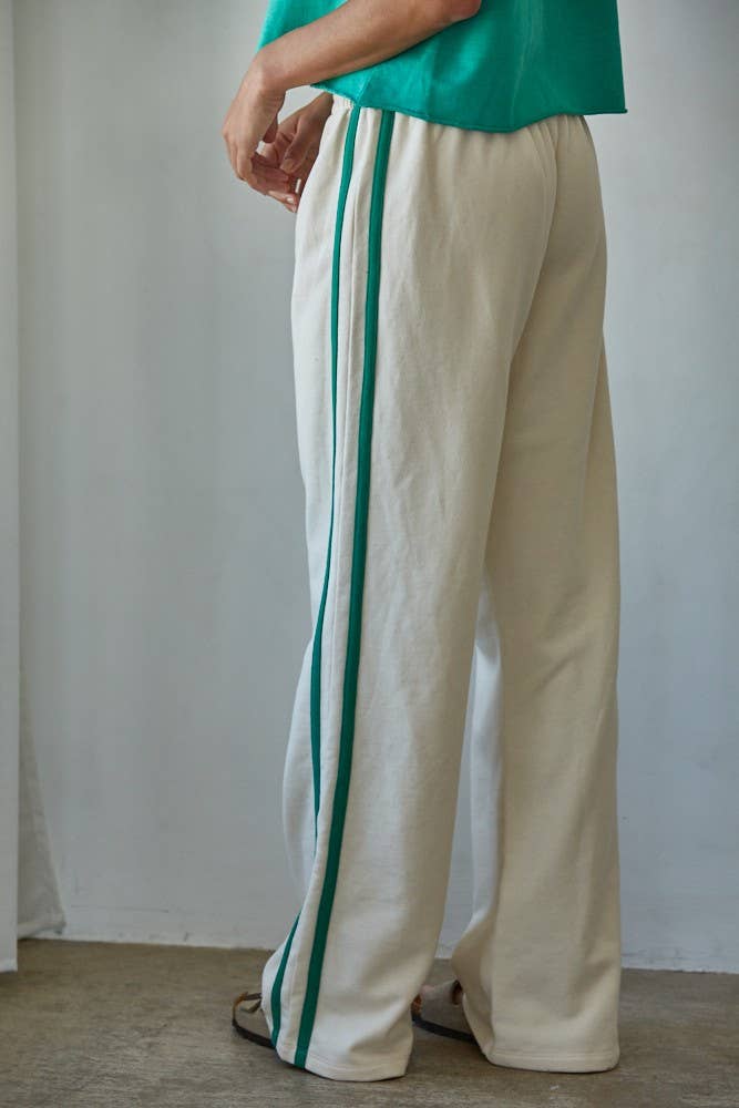 Ava French Terry Contrast Trim Pants