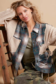 Fritz Plaid Contrast Shacket